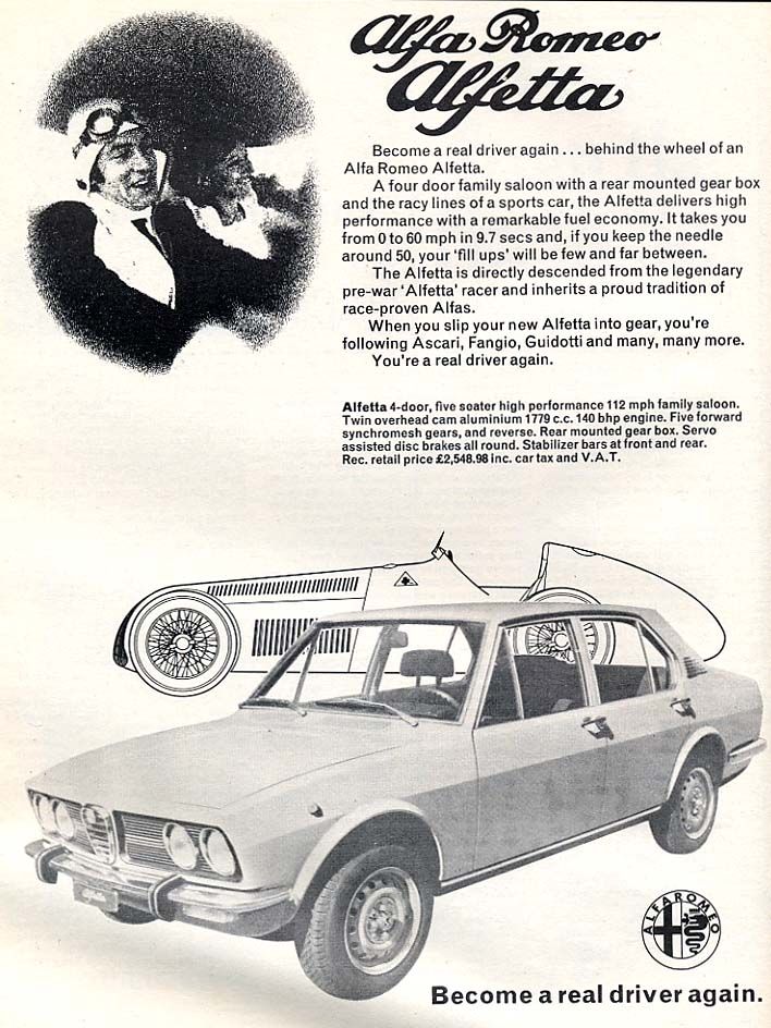 Alfetta blev tillgänglig i Amerika 1974