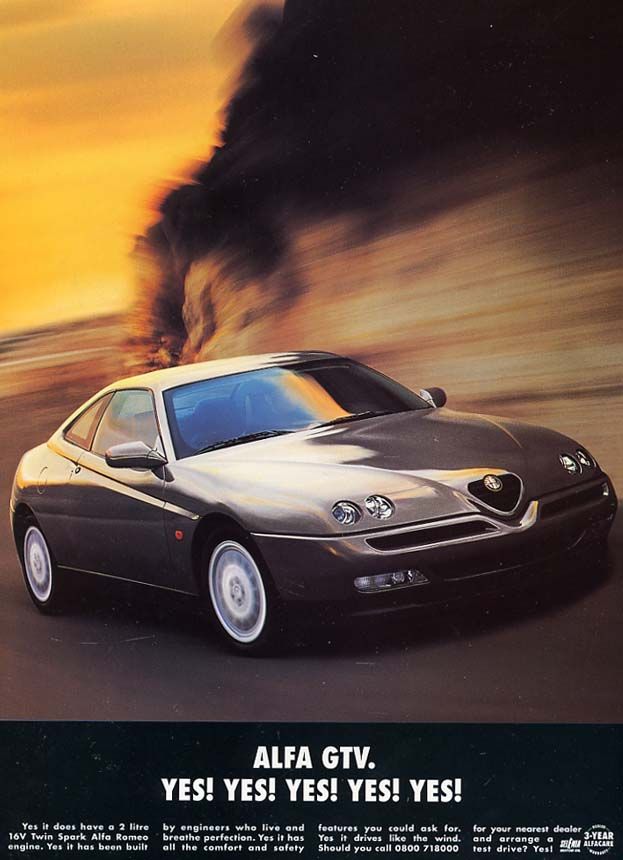Nya GTV 1998, troligen grey market import då annonsen inte referrerar till Alfa romeo själva.