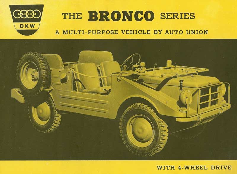 Munga lät kanske lite för konstigt när DKW skulle försöka sälja sin lilla terrängjeep i Nordamerika. Istället döpte man den den till det mycket tuffare Bronco.
