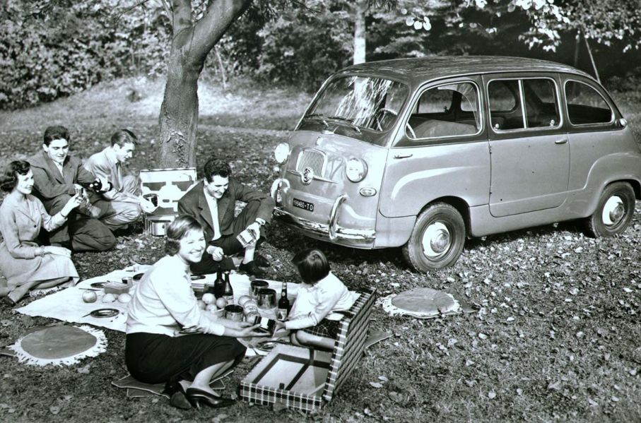 Allt detta fick plats i Fiat Multipla