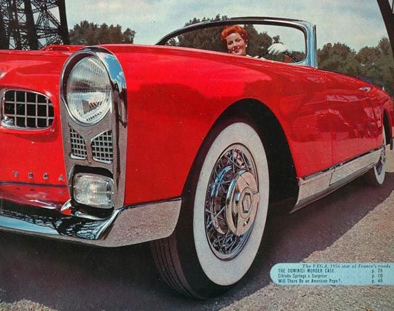 Fina, sällsynta och väldigt röda Facel Vega FV-1 cabriolet