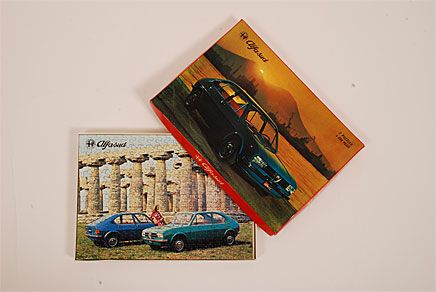En Alfasud i bitar - garanterat rostfri. Vi har hittat många roliga bilpussel!