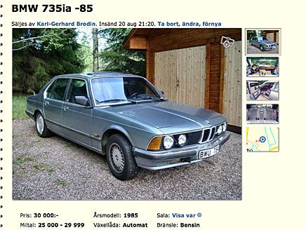Långfärdslyx i BMW-form från 1985. 735i har en rak sexa på 204 hk, nypris 232 000 kronor...