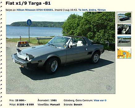 Popupljus och targatak, dessutom mittmotor och riktigt roliga köregenskaper. Klart man blir sugen på Fiat X1/9!