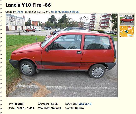 Lyxhustruvagn med få mil - köp en Lancia Y10 Fire för några tusenlappar, sätt igång den och kör en sväng med putstrasan och du har en odödlig klassiker!