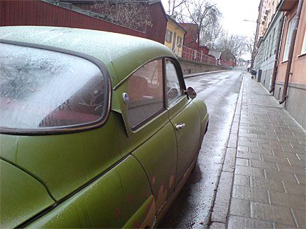Åsögatan i Stockholm, 20 november. Håkan Olsson tog bilden i språnget.
