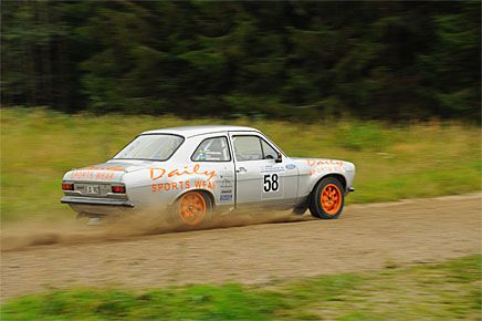 Rolf Skoghag på SS1, på SS2 körde han av och tvingades bryta.