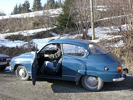 Min Saab V4 1974, som finns i Biri, Norge./Bjarne