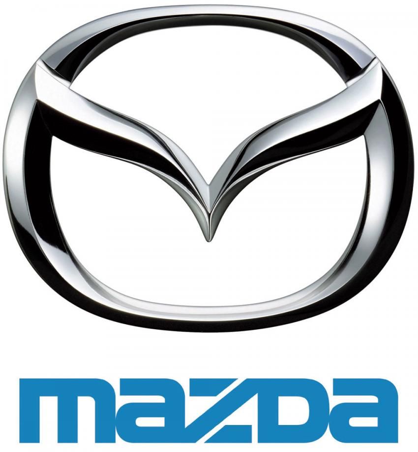 <b>Mazda varumärkessymbol 1997</b> Den här varumärkessymbolen introducerades i juni 1997 och innehåller även Mazdas företagslogotyp i blått. Den nya varumärkessymbolen beskriver Mazdas ”M” med ett V-tecken, vilket symboliserar Mazdas strävan att likt utbredda vingar nå högre framtida höjder. År 2000 förstärktes dessa Mazdas kärnvärden med introduktionen av Zoom-Zoom begreppet för att uttrycka den känsla av rörelse som finns i varje ny Mazdabil. Luddigt? Jo tack.