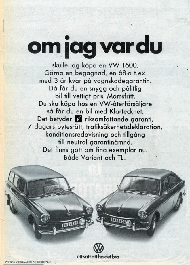 Volkswagen försöker få reklamen att låta som ett välmenande råd. Annonsering för begagnade bilar tyder på stora lager.