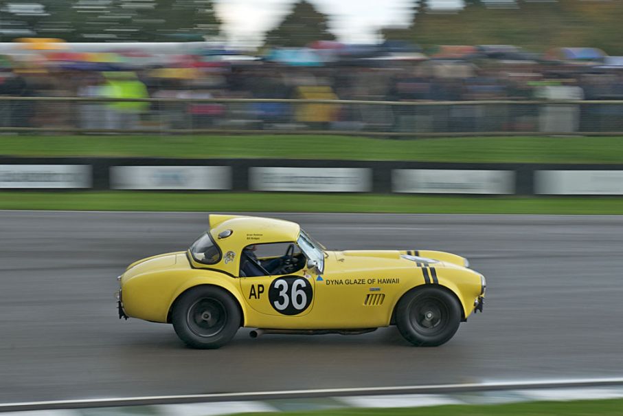 En mycket känd AC Cobra med lång tävlingshistoria. ”The Hairy Canary”