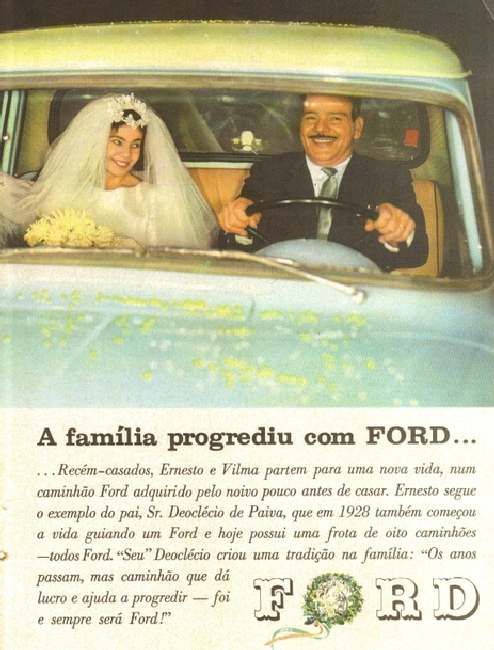 bröllopsyra i en Ford F-100 1960