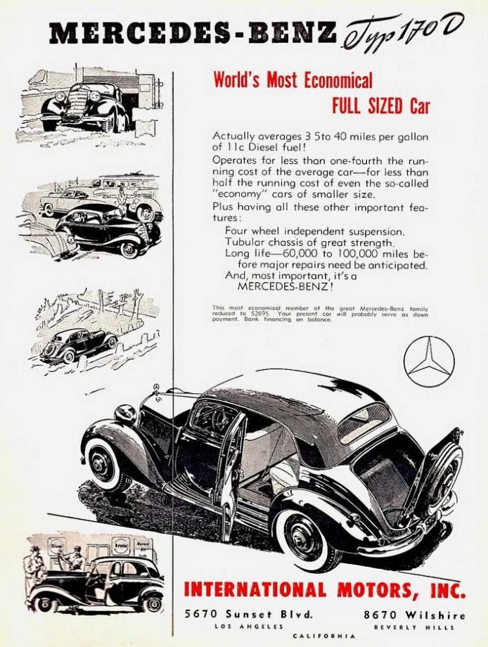 Mercedes Benz såldes av International Motors Inc 1953