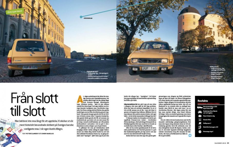 Allegron har tjänat oss väl under några månader. En resa mellan Stockholm och Uppsala blev ett reportage i Klassiker 10/2011.