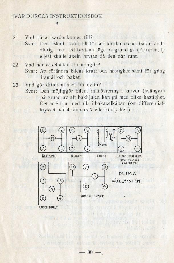 Växellägen på en rad olika bilmärken , detta var långt ifrån ännu standardiserat och T-Ford med planetlåda var fortfarande en vanlig bil på våra vägar.