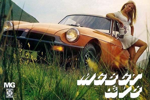 Sista varianten MGB GT med de enorma gummiblafforna...