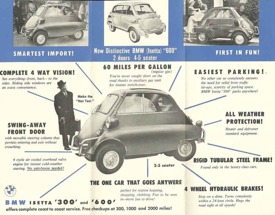 "Smartest import" var ingeet argument som lurade köpare i USA, dessa bubbelbilar kunde ses som en sällsynt kuriositet med visst underhållningsvärde, men nån vanlig syn blev dom aldrig.