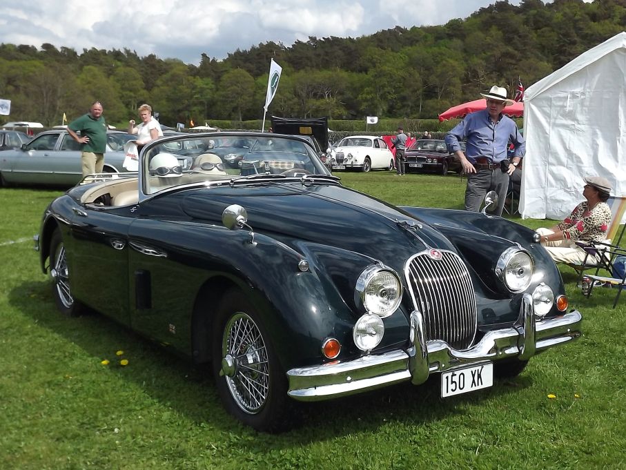 Jaguarklubben fanns som vanligt på plats med ett digert utbud av både gamla och nya modeller, XK150 är vacker som en skulptur.