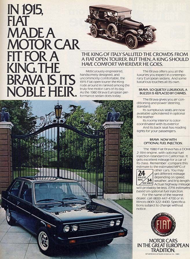 Fiat Brava 1980, fick citronstämpel där som här.