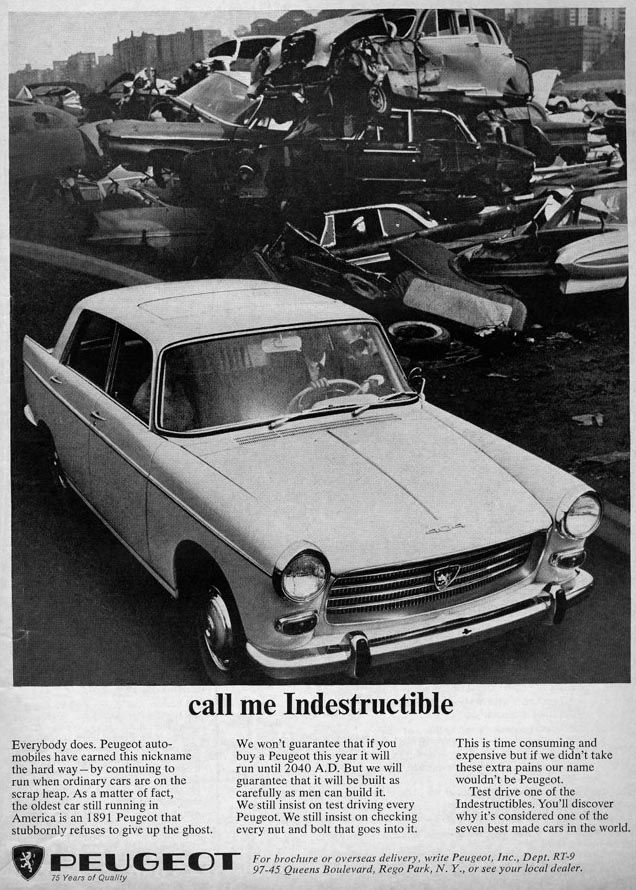 404 från 1965, Peugeot har en lång tradition på den amerikanska marknaden