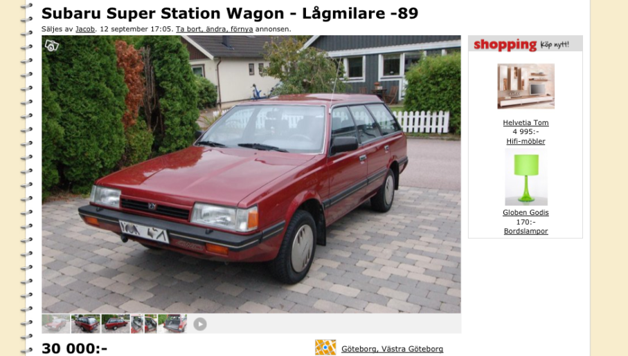 Och vi avslutar med en klockren kandidat till priset Osannolik Överlevare. En Subaru Station Wagon som inte brukats ner till hjulbultarna! Klart underprissatt om du frågar Klassiker! Kom till Träffpunkt 80!