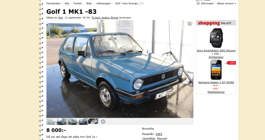 En alldeles nytvättad Golf Mk I - tänk att det fortfarande dyker upp sådana här godbitar!