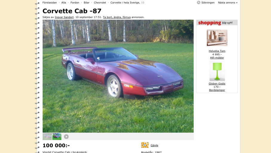 Se ut som en miljonär för 100 pannor - rakt in på cab-avdelningen med Corvette!