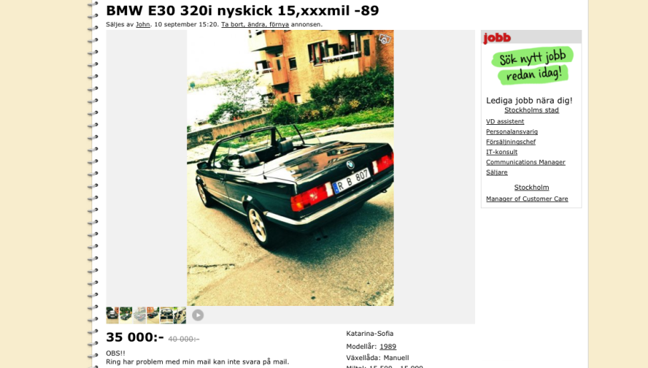BMW E30 cabriolet - vilken skarping!
