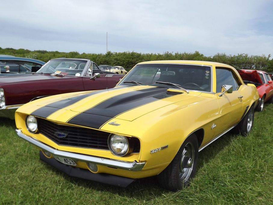 Chevrolet camaro 1969, omåttligt populär och tuff muskelbil.
