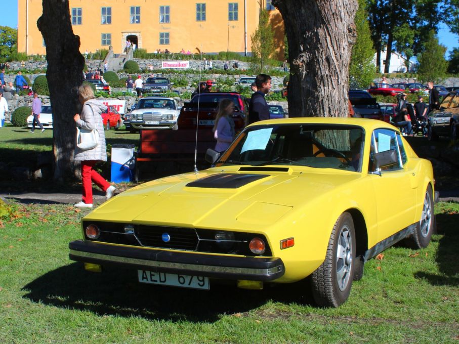 Mycket gulare än så här kan en bil knappast bli, blänkande och fin Sonett i parken.