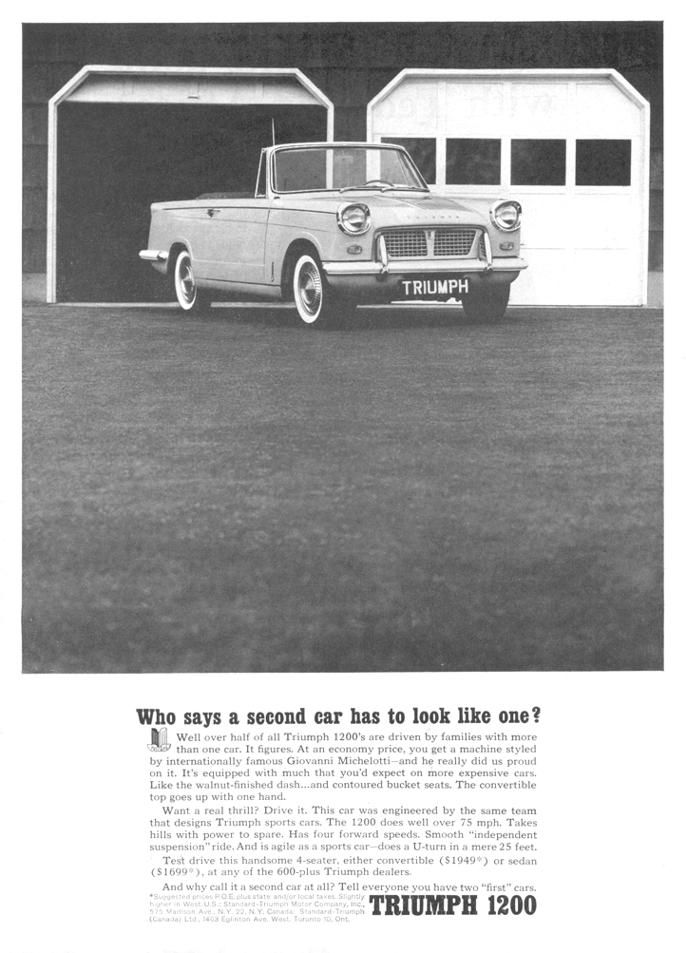 Triumph Herald såldes som 1200 i USA.