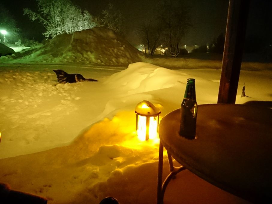 Ölen ute på verandan i sju minusgrader mitt i natten efter jag gett utlopp för min irritation med ett rejält snöskottarpass satt som en smäck och fick mina upprörda känslor att kyla ner sig. I morgon är en ny dag och nya prövningar.